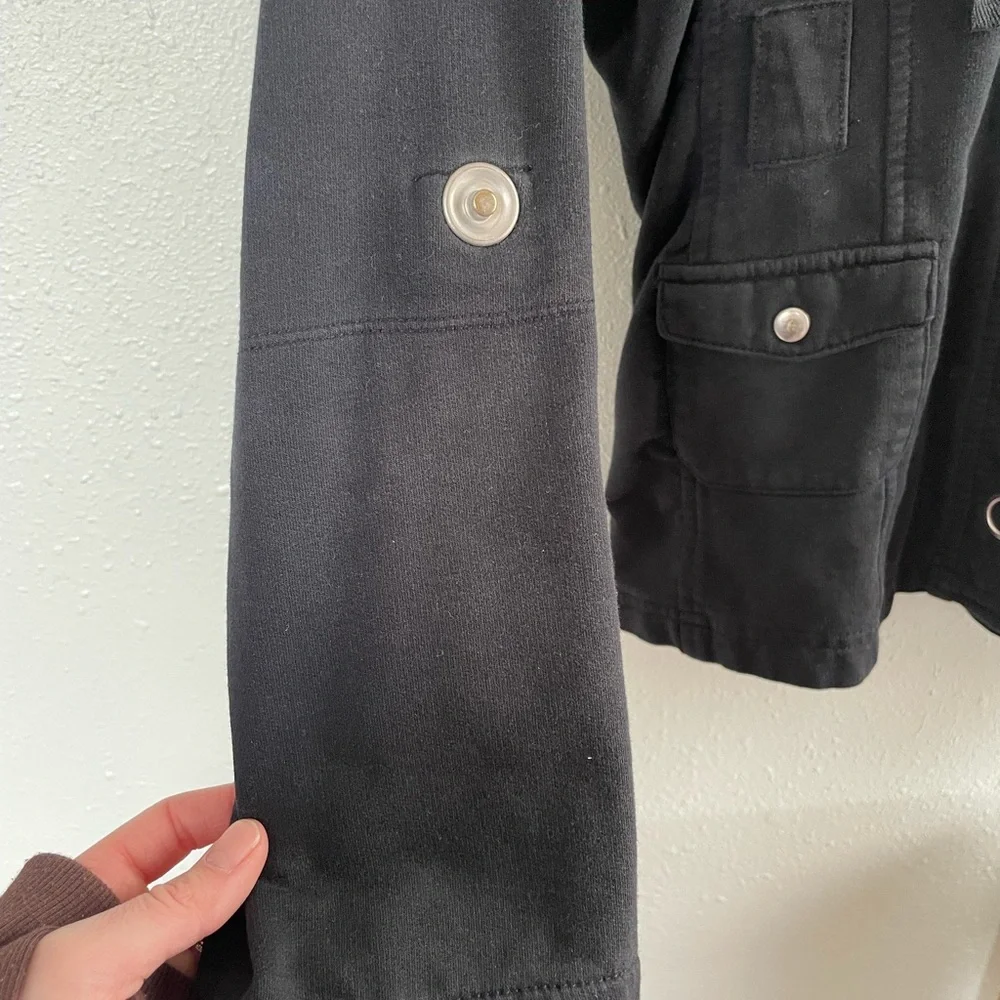 Vanity Black Utility Jacket with Hood - Picture 5 of 5
